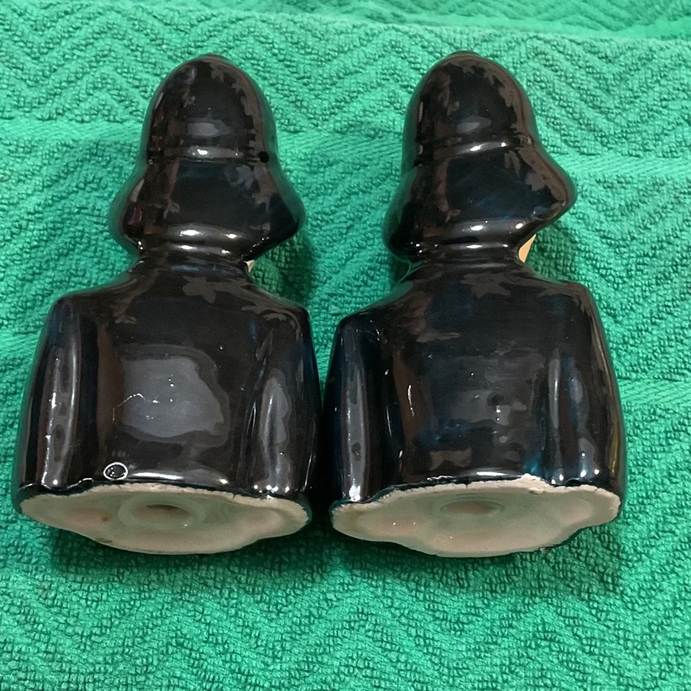 Black Ceramic Policeman Salt and Pepper Shakers - Decorative Home Accent